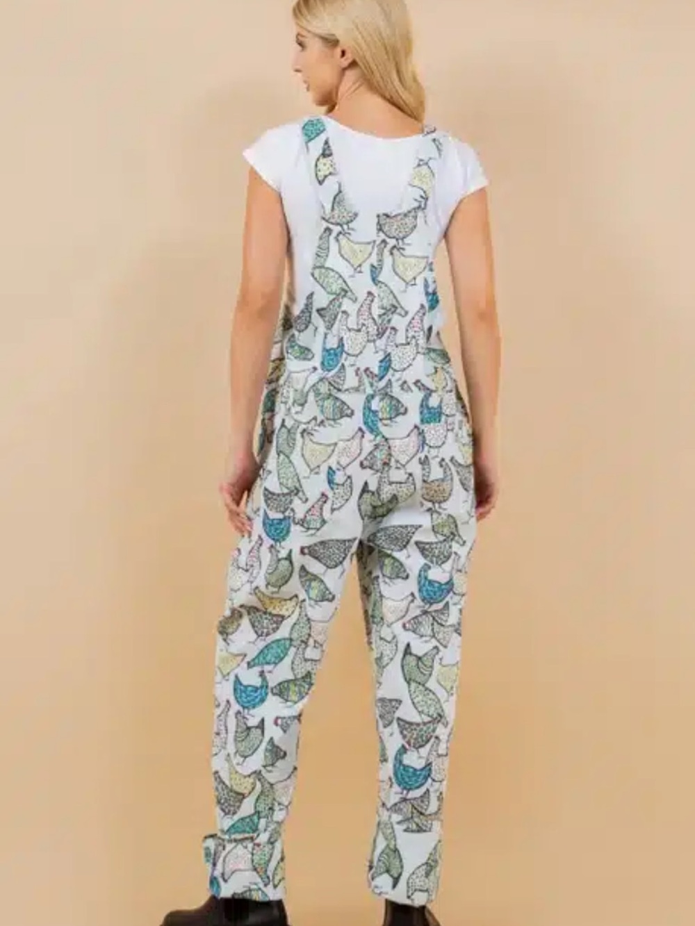 LA Soul Retro Chicken Print corduroy overalls - Picture 6 of 12